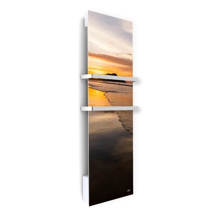 Radiateur Sèche-Serviettes Électrique ILO Émeraude 750W - Design Unique, Rayonnant, Extra Plat Avec +17 Motifs - Fabriqué En France - 3