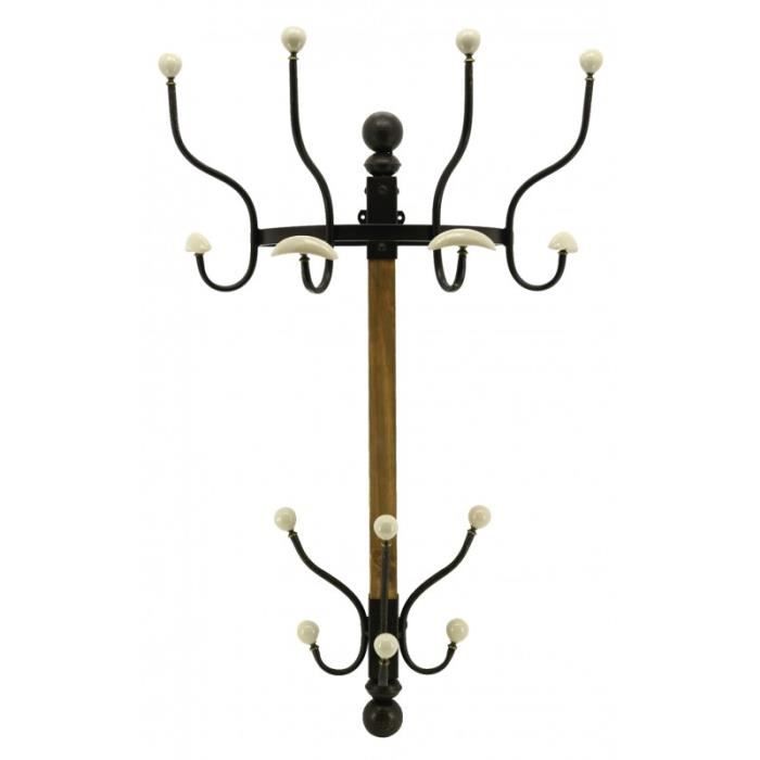 Patere Mural En Bois Et Metal 7 Crochets Cdiscount Maison