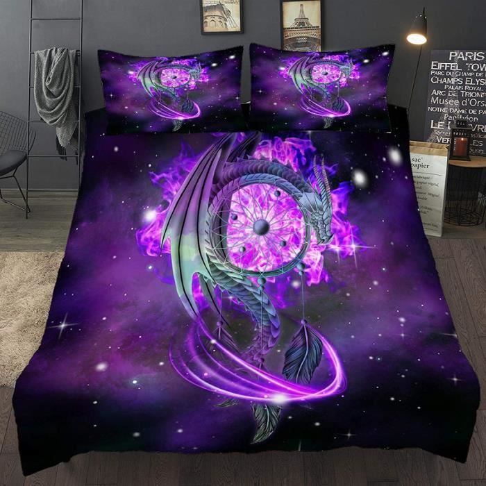 Housse De Couette - Totem De Crâne De Taureau 3D - Noir - Microfibre 90