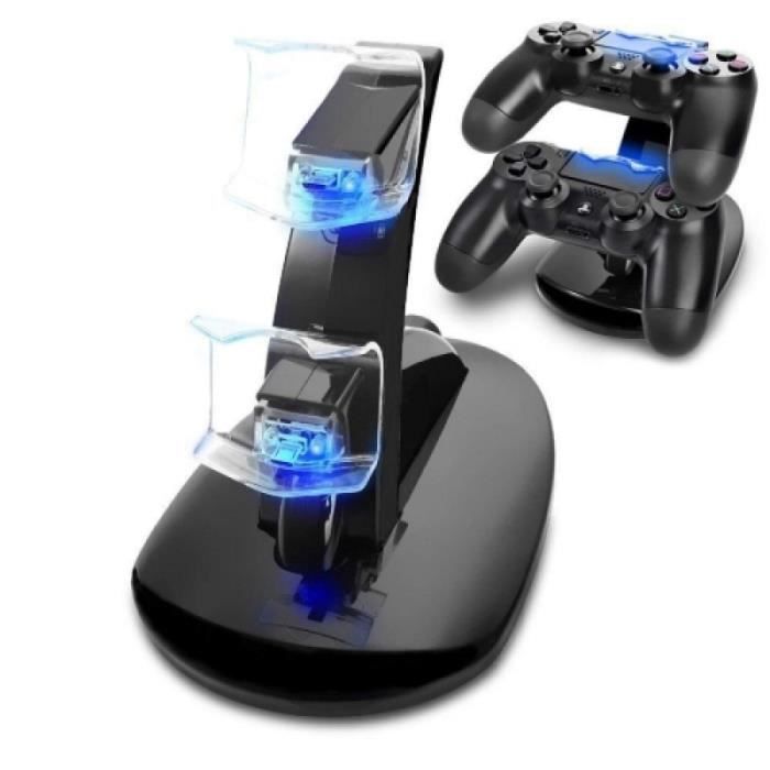 Cable Connectique Contr leur Chargeur Dock LED Dual USB PS4