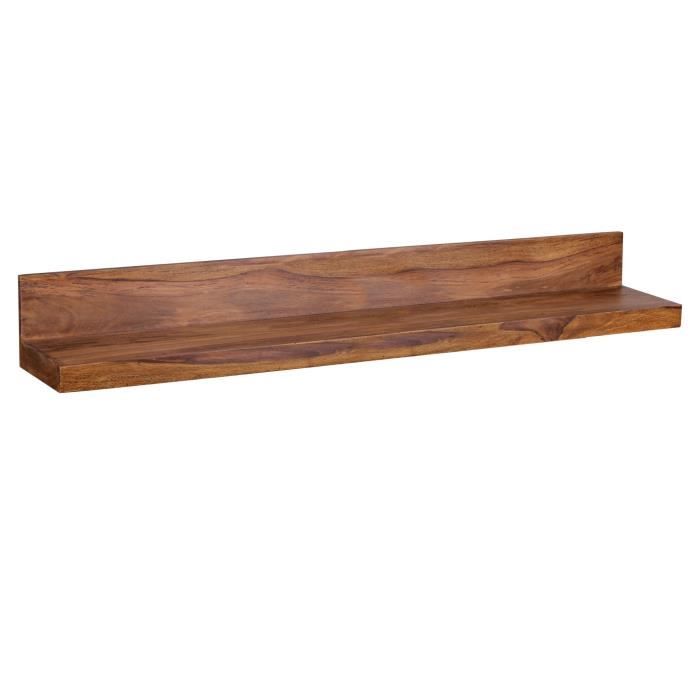 Étagère murale - FINEBUY - 140 cm - Sheesham massif - Patiné - Suspendue
