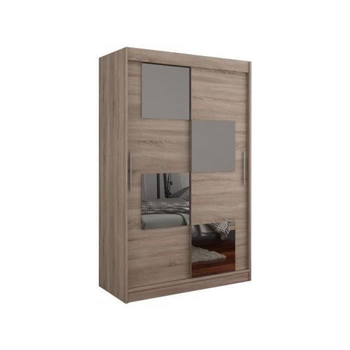 Armoire Design A 2 Portes Coulissantes 120 Cm Coloris Trufle Avec