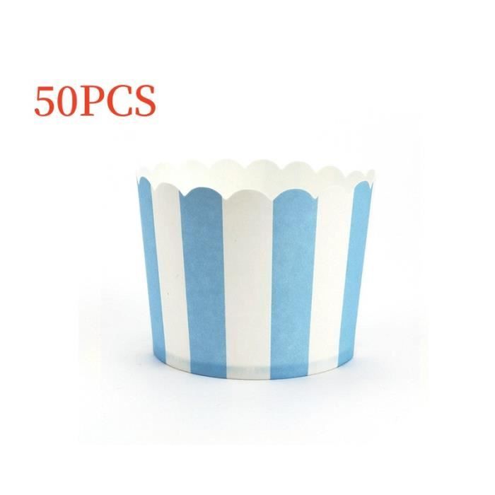 Caissettes Cupcake,Bleu blanc Cupcake,Décoration Mignon Dessert Baking  Cups,pour Dessert,Pâtisserie,Muffin,fruit,Anniversaire,Fête - Cdiscount  Maison