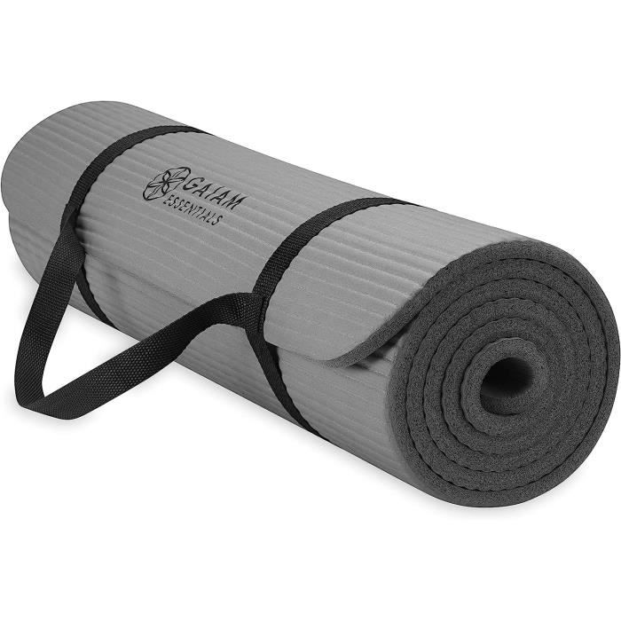 Tapis de Yoga Épais Essentials - Gris - 183 x 61 x 0,6 cm - Sangle de  Transport Incluse - Cdiscount Sport
