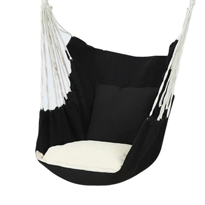 Hamac Balcon Support Hamac Chaise Pivotante En Toile Avec 2 Coussins Siege Suspendue Hamac Pour Le Jardin Noir 130x100cm Achat Vente Hamac Hamac Balcon Cdiscount