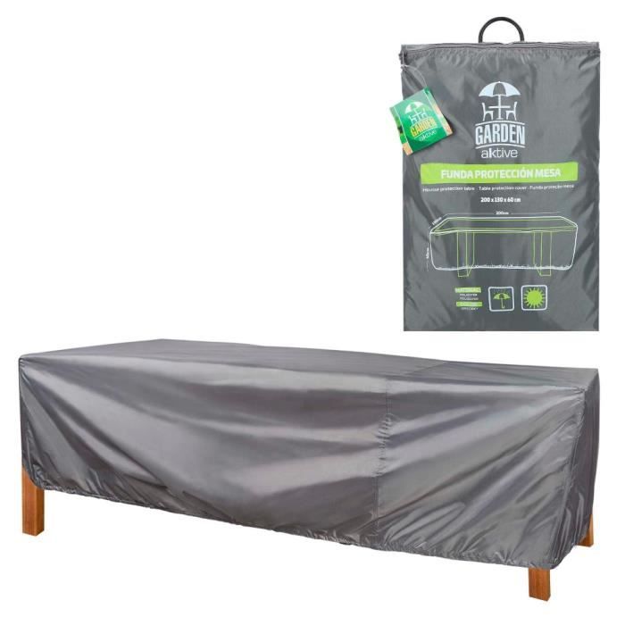 Housse de protection - Aktive Garden - 200x130x60 cm - Résistant au soleil - Ajustement parfait - Gris