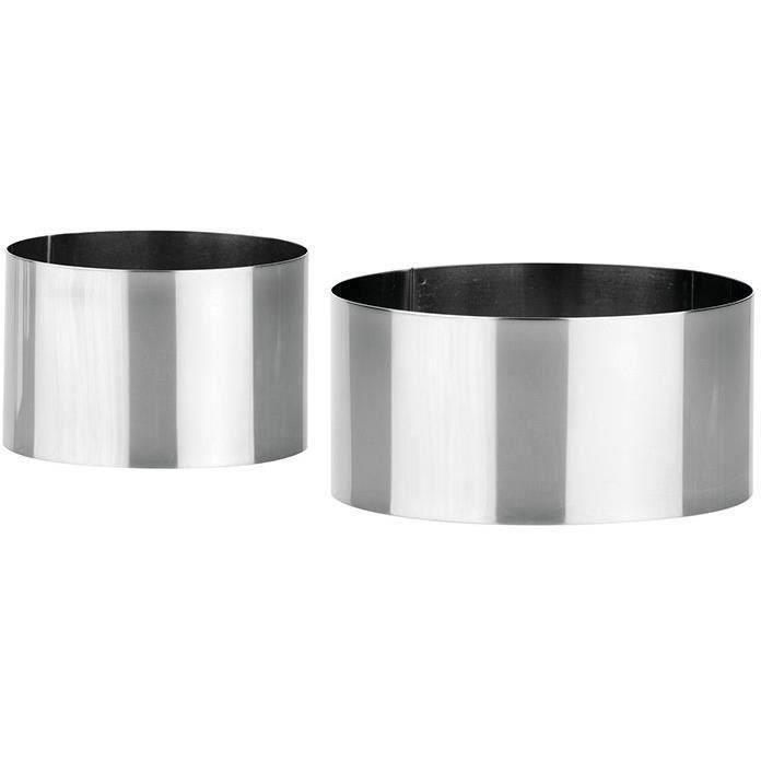 Tescoma Moules pour façonner des plats - 2 pcs Grandchef - Inox - Diamètres 7.5 cm et 10.5 cm - Hauteur 5 cm