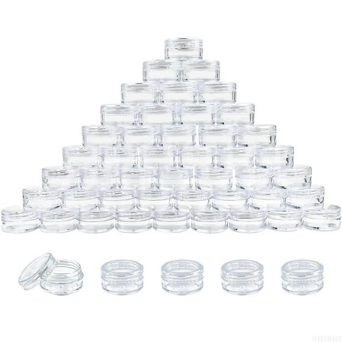 16 Pots En Plastique Transparent 30ml Avec Couvercle à Vis - Pour Perles, Paillettes, Cosmétiques, Rangement DIY