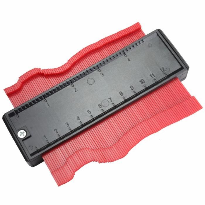 Jauge de Contour Rouge - Outil de Menuiserie en Plastique ABS de 25cm -  Copieur de Profil Irrégulier