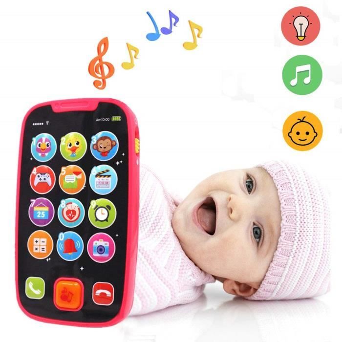 Lukat Telephone Bebe Jouets Bebe Smartphone Pour 12 Mois Jouets Musicaux Avec Son Et Musique Cdiscount Telephonie