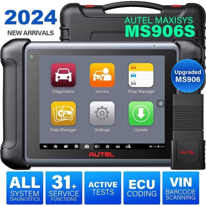 Autel MaxiSys MS906S Valise Diagnostic Auto avec Codage ECU de outil de scanner contrôle bidirectionnel en français