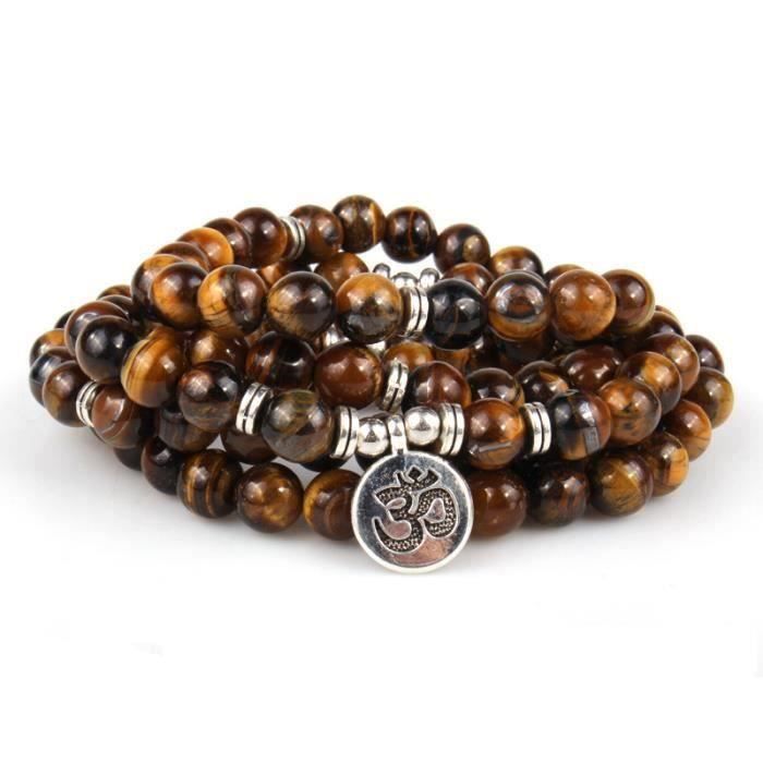 Bracelet En Pierre Naturelle 6mm 108 Perles Chakra Prière Mala Perle ...