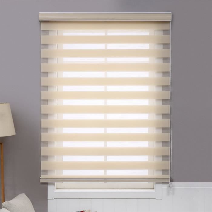 Store Enrouleur Jour Et Nuit Sans Percage Beige 45x1 Cm Store De Fenetre Occultant Pour Chambre Salon Version Stantard Cdiscount Maison
