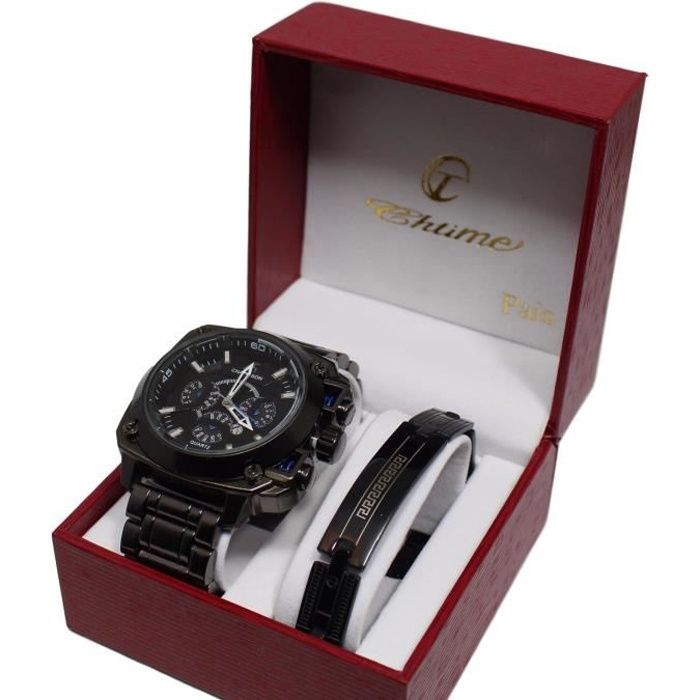 Montre gros bracelet cuir homme deals