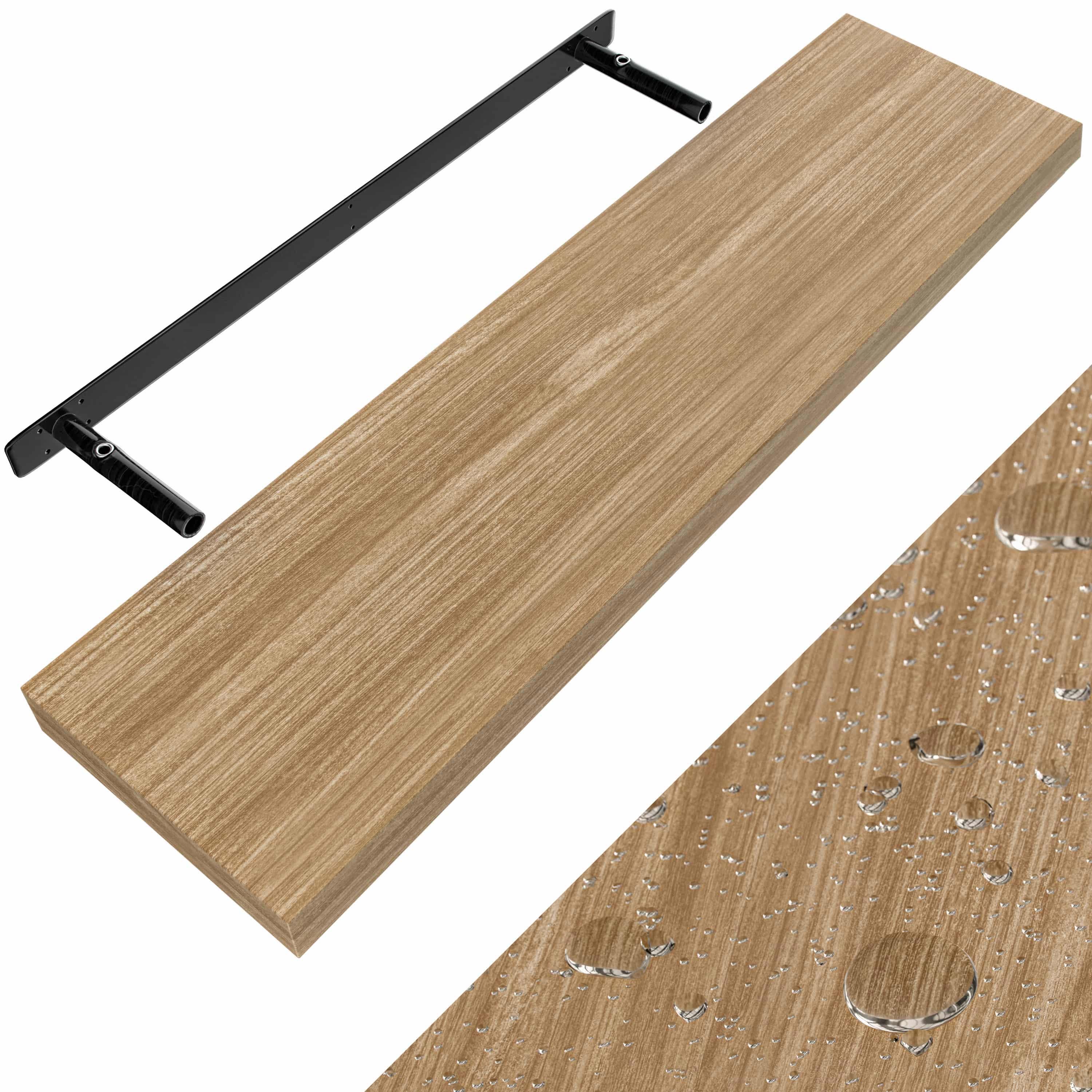 Etagère murale flottante 90cm max. 15kg chêne MDF robuste effet flottant support de fixation inclus étagère bois rangement livre Etagère murale flottante 90cm max. 15kg chêne MDF robuste effet flottant support de fixation inclus étagère bois rangement livre