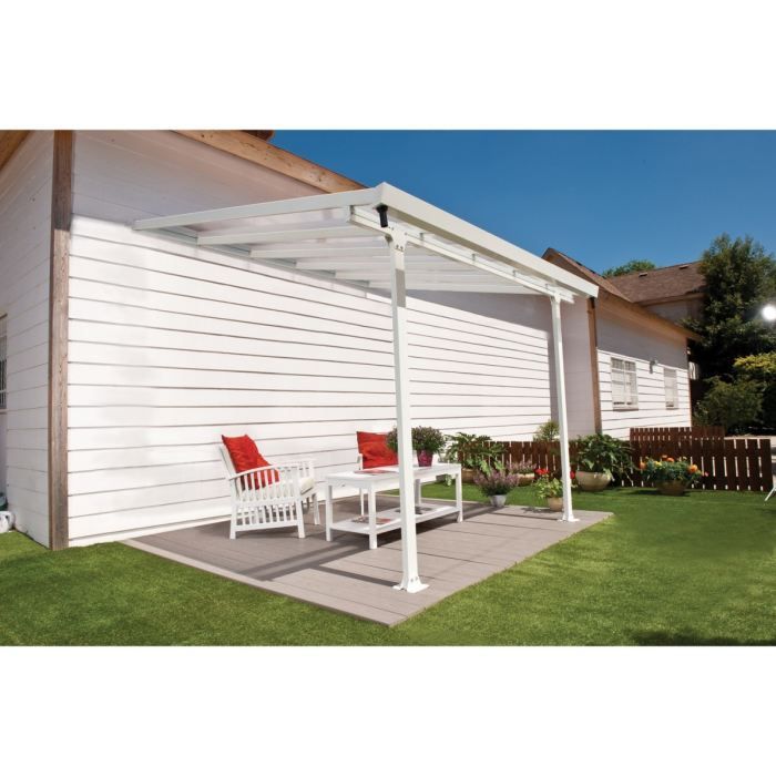 Palram Toit Terrasse Feria Alu Et Polycarbonate 3x3 M Blanc