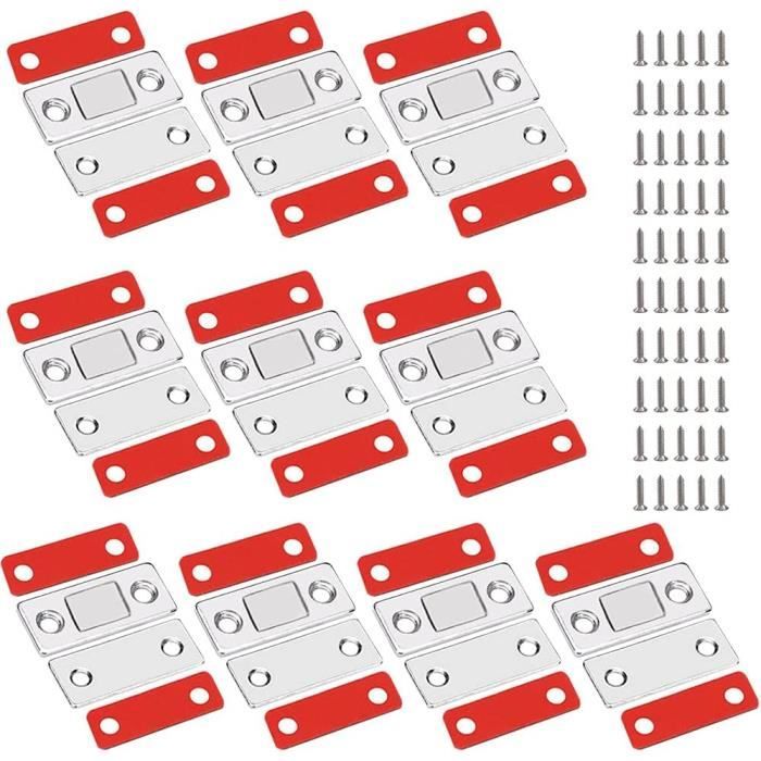 Lot De 12 Aimants Plaque Ultra-minces Monkey - Finition Nickel Satiné, Pour Maintenir Portes, Placards, Objets