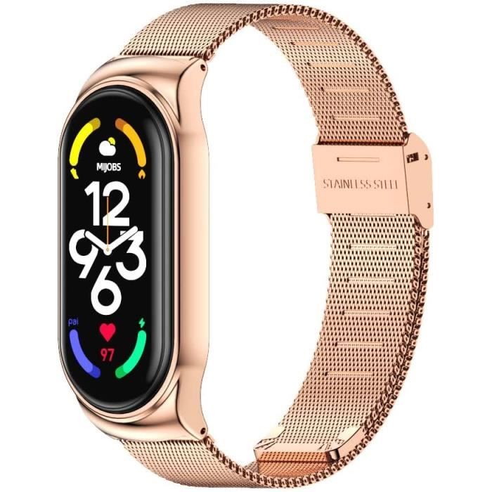Bracelet Acier Inox Rose Pour Xiaomi Mi Band 5/6 - Largeur 15mm - Neuf Avec étiquettes