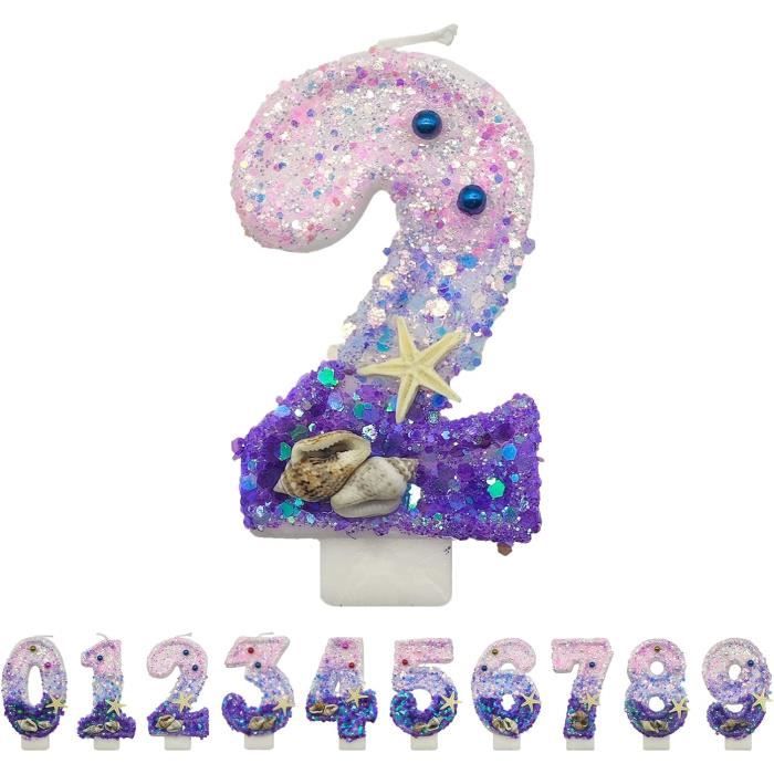 Bougies D'anniversaire Rose Papillon Scintillant - Numéro 3