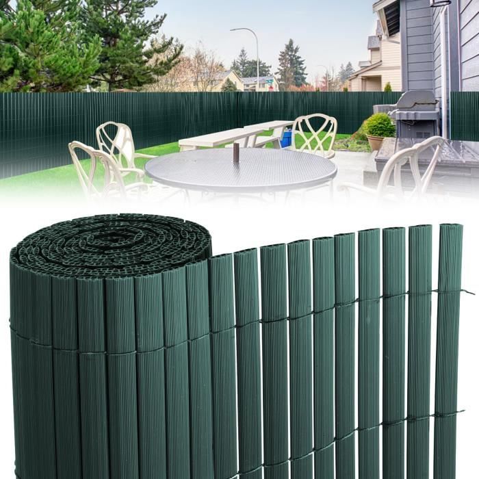 LZQ - Brise-vue En PVC Vert, 200 X 1000 Cm, Lamelles Renforcées 15 Mm, Pour Balcon, Terrasse, Jardin