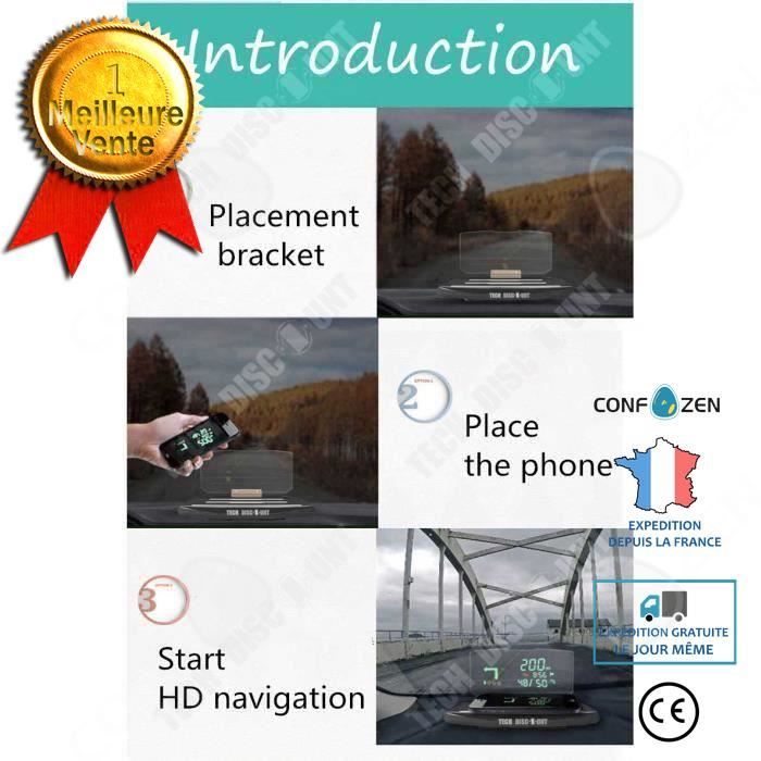 CONFO® support téléphone projection automatique GPS direction affichage tableau de bord accessoire voiture fixation smartphone navi