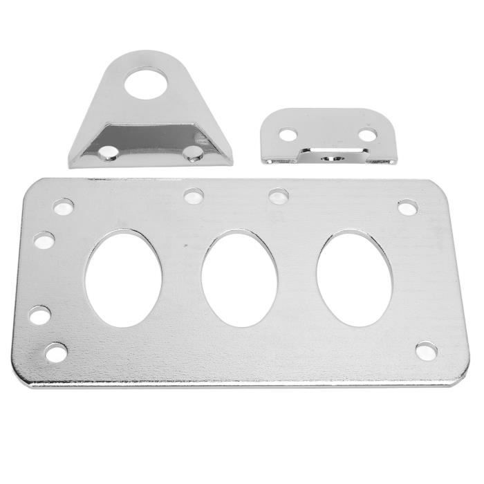 Qiilu Support De Plaque D'Immatriculation Latéral Premium - Kit Feu Arrière Pour Moto Cruiser, Bobber & Chopper Avec Essieux 3/4"
