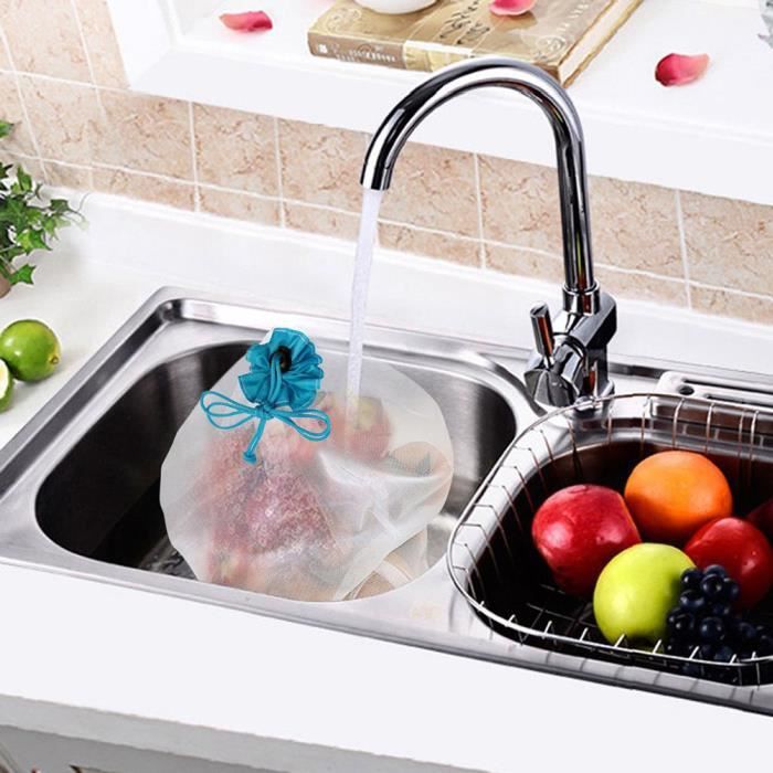 Lot De 2 Sacs De Courses Réutilisables En Aille Filet De Coton