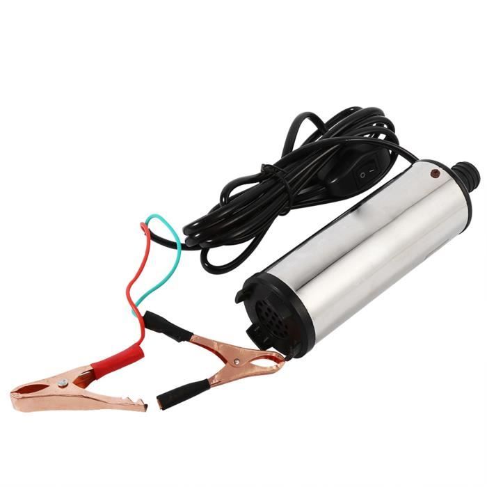 Pompe à Carburant Submersible 12V/24V - Pour Gasoil, Kérosène, Eau - Débit 30L/min - Avec Pistolet Et Tuyau 5m - 10