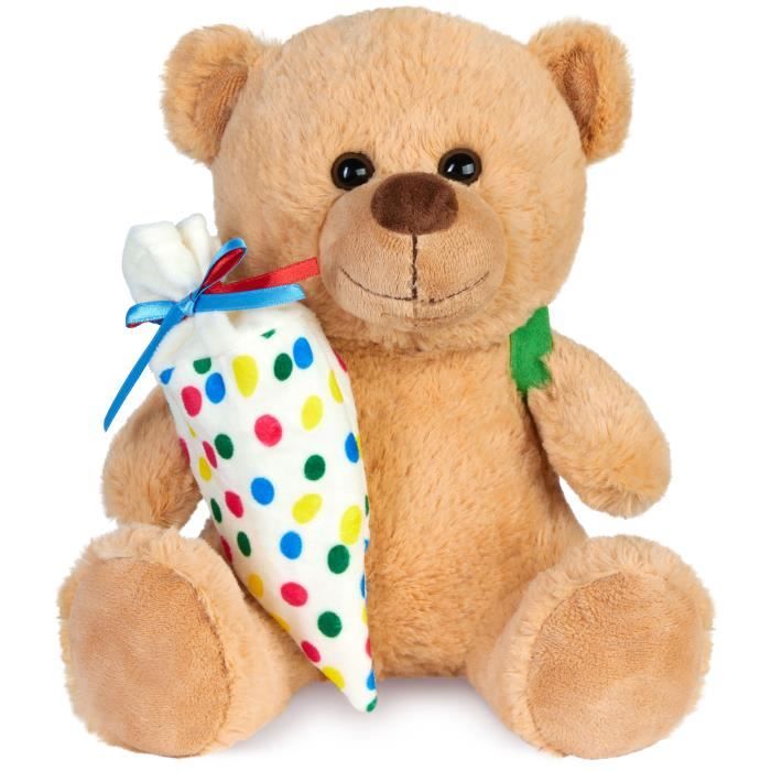 Brubaker Orsacchiotto di Peluche con Bandana Blu - 42 cm - Orsacchiotto