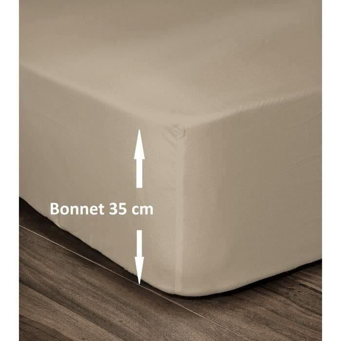 Drap Housse 160X200 Grand Bonnet 50 Cm Blanc Draps Housses 100% Coton  Qualité Supérieur 4 Coins Extensible, Respirant Et Doux[u2675] - Cdiscount  Maison