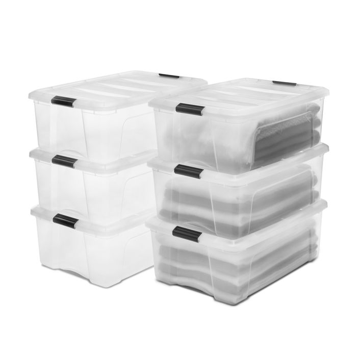 Iris Ohyama Boites de Rangement Plastique avec Couvercle 30L Lot de 6 Transparent DDNTB-30 Iris Ohyama Boites de Rangement Plastique avec Couvercle 30L Lot de 6 Transparent DDNTB-30