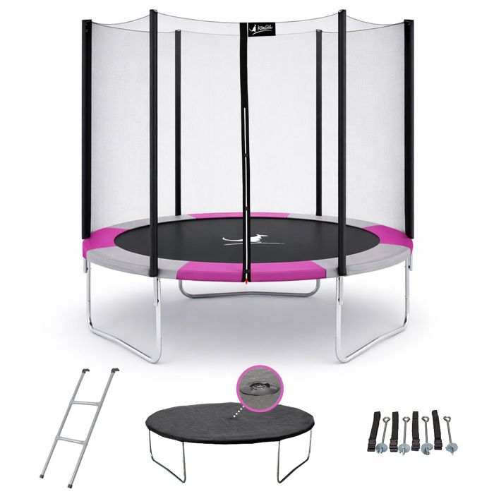 Trampoline KANGUI RALLI Ø 305 cm Enfant Échelle Bâche Kit ancrage Extérieur CE NF EN71-14