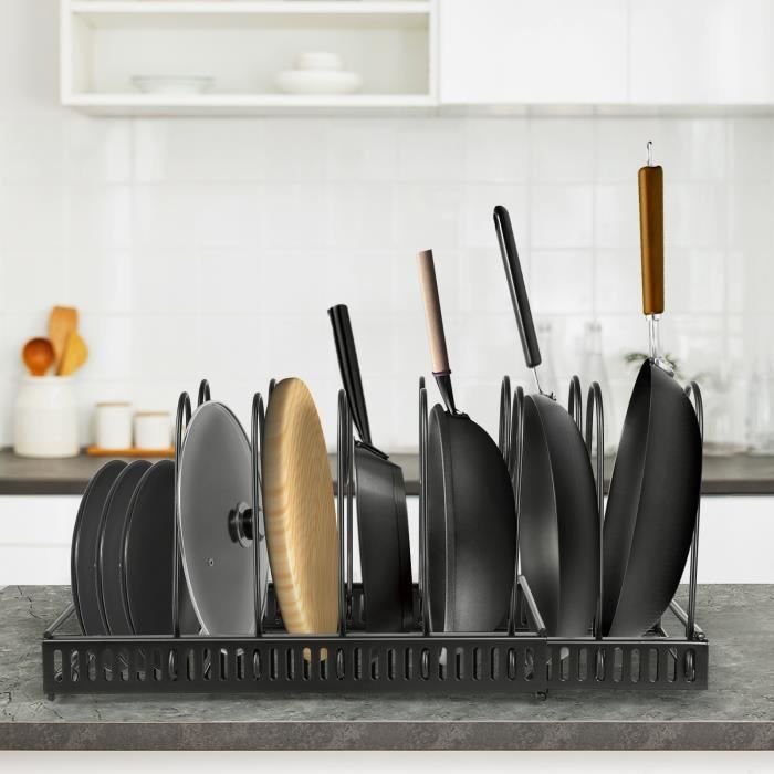 Rangement Casseroles Lot De 3 - Supports Avec Diviseurs Amovibles - En Acier - Pieds Antidérapants - Bronze Rangement Couvercle Casserole Rangement Casseroles Lot De 3 - Supports Avec Diviseurs Amovibles - En Acier - Pieds Antidérapants - Bronze Rangement Couvercle Casserole