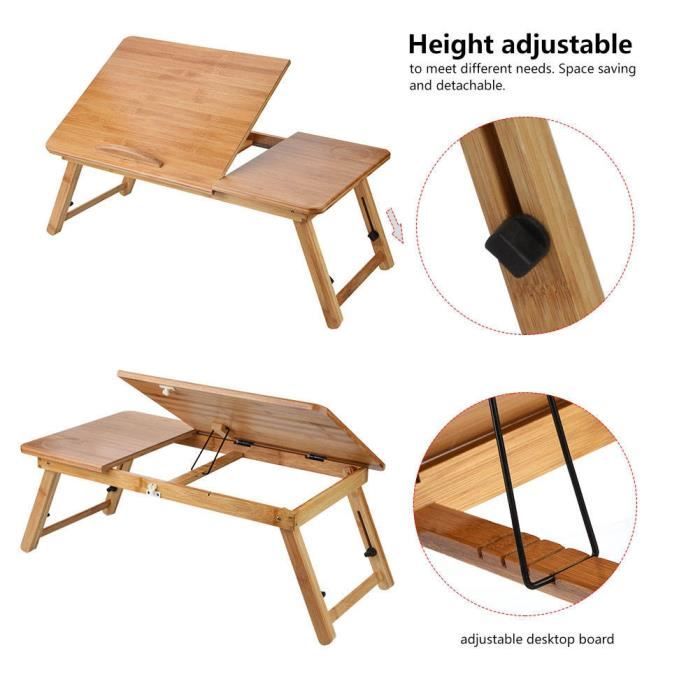 Table Pliable pour Ordinateur Portable,Support pour Ordinateur Portable, Table de Lit pour