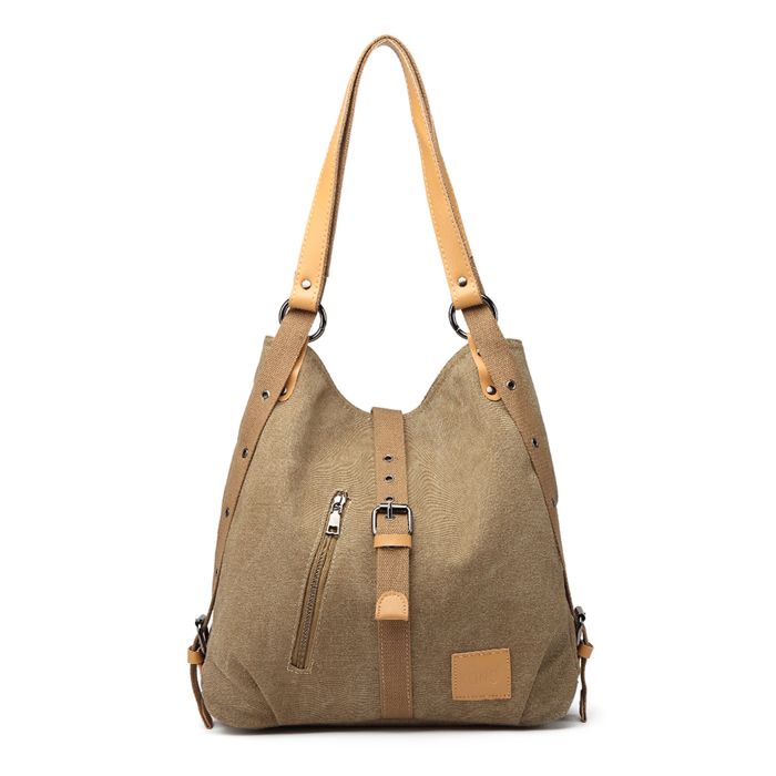 Kono Sac à Dos Multi Fonctionnel Polyvalent Sac à Main en Toile pour Femme Sac à Bandoulière Dos Grande Capacité Voyage Kaki Kono Sac à Dos Multi Fonctionnel Polyvalent Sac à Main en Toile pour Femme Sac à Bandoulière Dos Grande Capacité Voyage Kaki