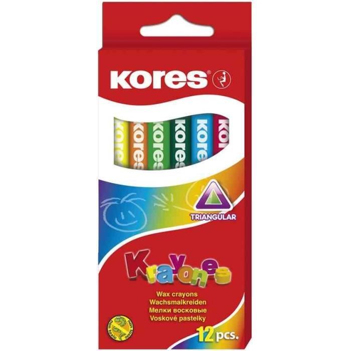 Etui de 12 Crayons de cire Triangulaire Jumbo Asso Cdiscount Beaux
