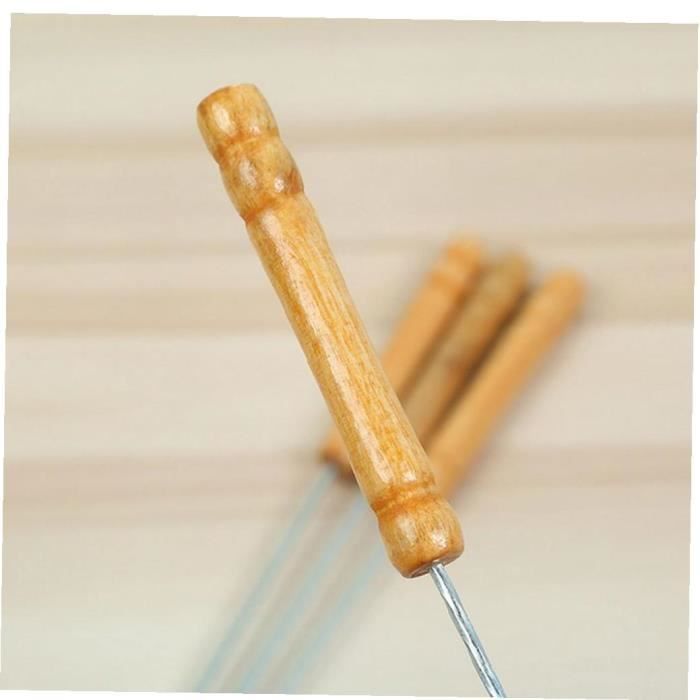 Barbecue Brochettes Marshmallow Bâtes Rôtisserie Poignée en bois