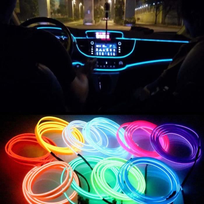 Dc 12V Automobile Atmosphère Lampe Voiture Éclairage Intérieur Led Bande  Décoration Garland Fil Câble Tube Ligne Flexible Neon Light