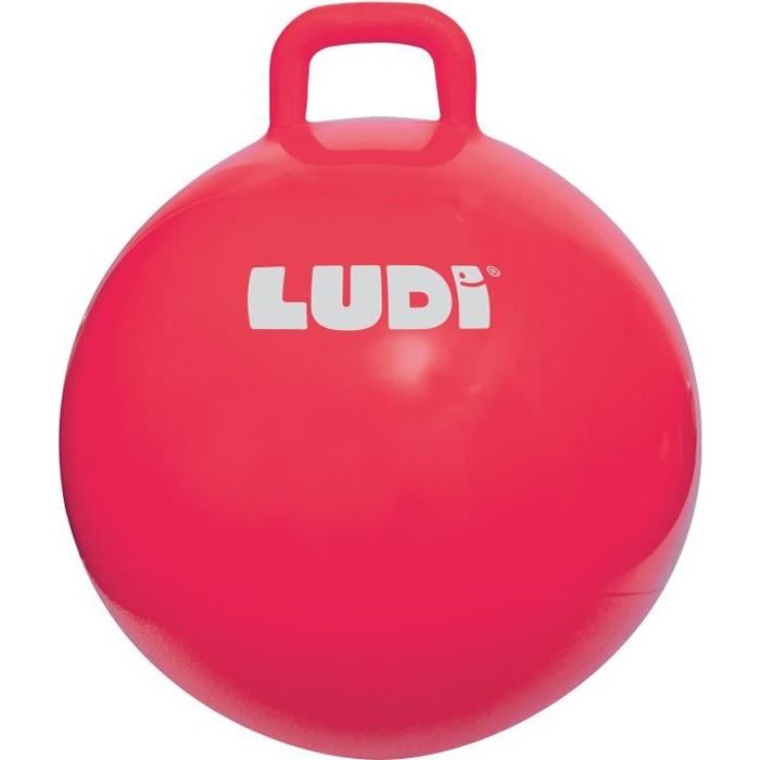Ballon sauteur XXL LUDI Rouge - Pour enfants dès 5 ans - Résistant et polyvalent
