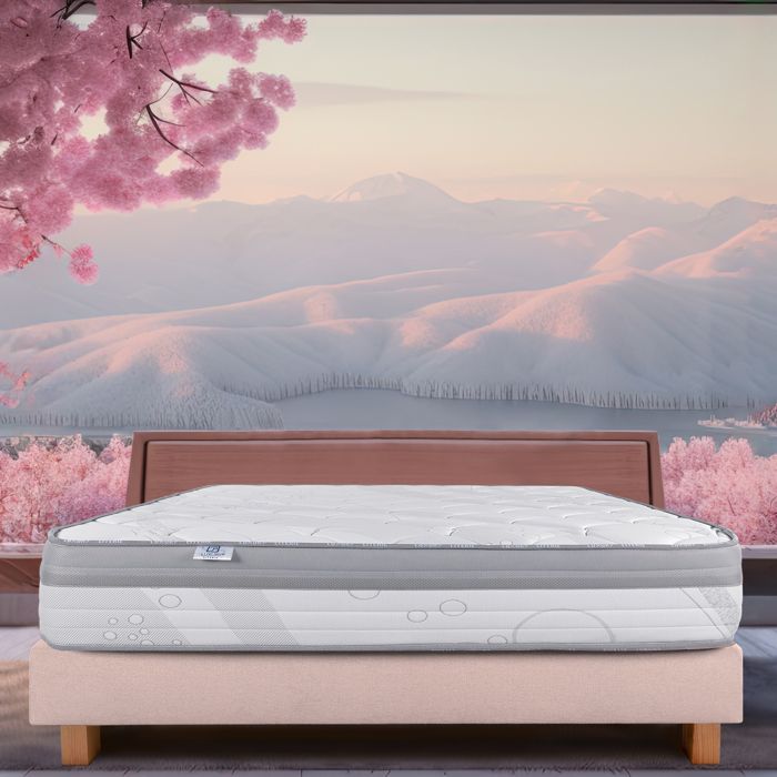 Matelas 160x200 cm Viscoplus Lux, mémoire de forme, 10 zones de confort, indépendance du couchage, réversible, orthopédique, 26 cm