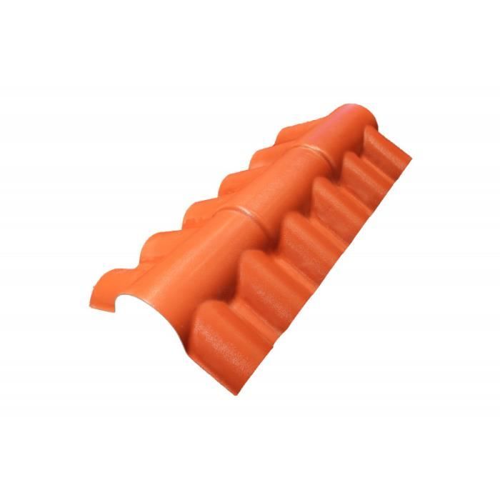 Faitiere Pvc Pour Toiture Imitation Tuile Romane Double Pans L 108 Cm L 40 Cm E 22 Cm Terre Cuite Cdiscount Bricolage