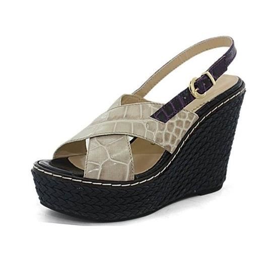 Emporio armani - sandales compensees femme emporio armani c14armani002  Beige - Cdiscount