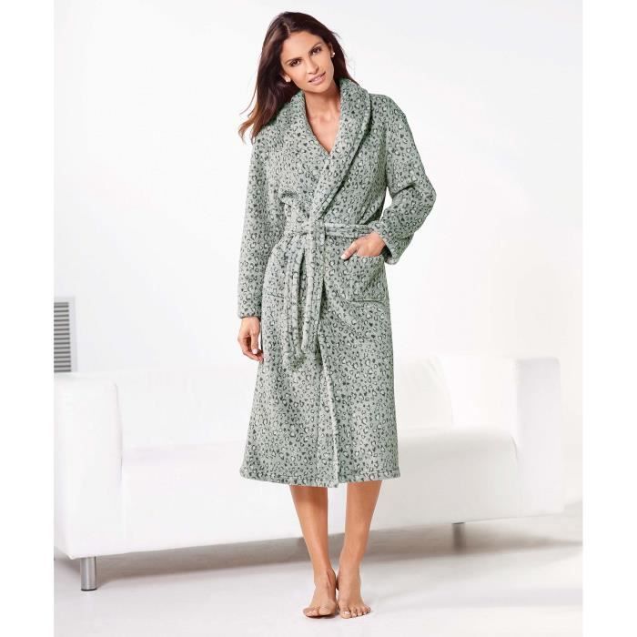 Robe De Chambre Polaire Leopard Femme Venca Gris Gris Achat