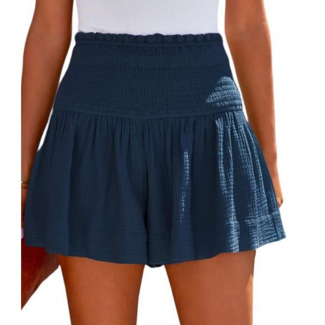 Short fluide femme taille haute best sale