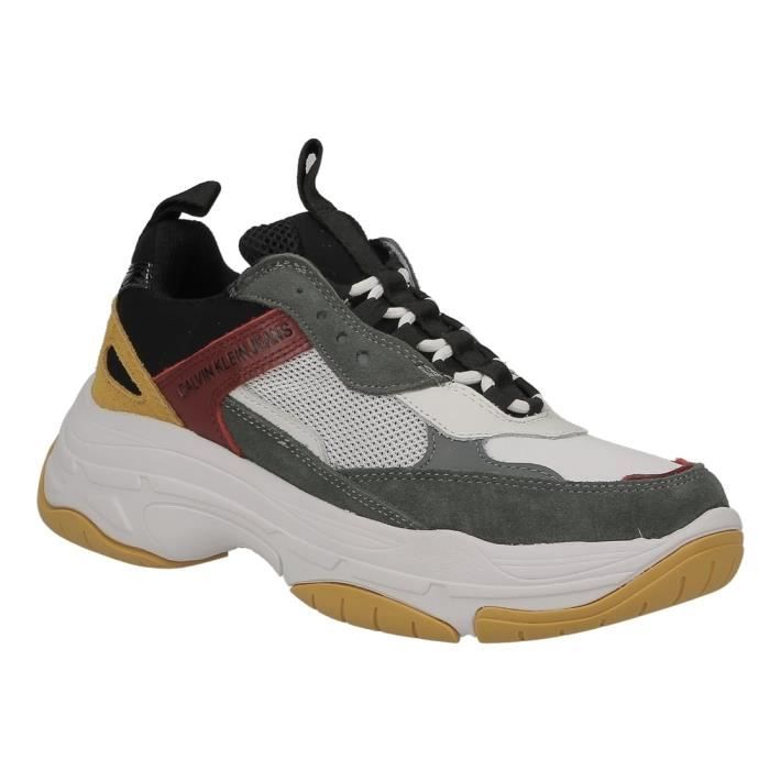 Basket Calvin Klein Jeans Marvin S1771 WBR noir. White Cdiscount Chaussures