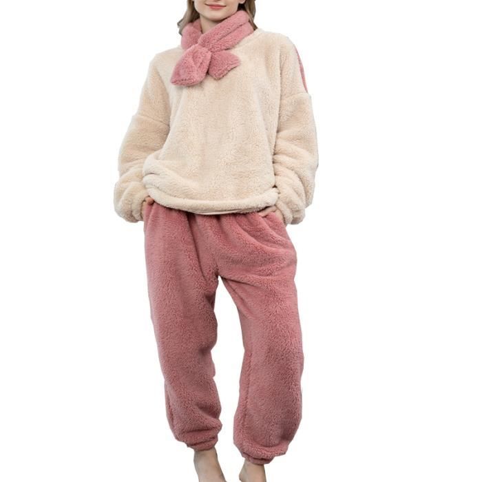 CONFO® Pyjama en velours corail, automne et hiver pour femmes