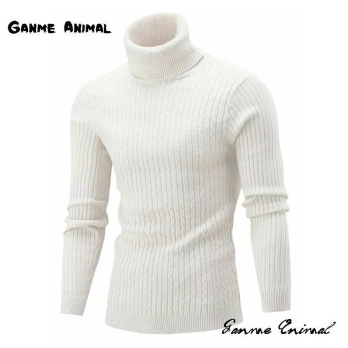 DUHENWU Pull à Col Roulé Pour Homme - Coupe Ajustée - Manches