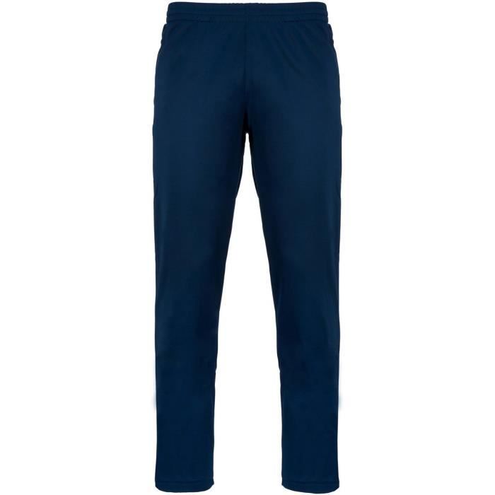 pantalon de survêtement sport - pa189 - bleu marine pour homme - coupe ajustée, moderne - 100% polyester tricot