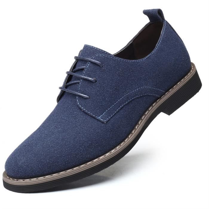 Chaussures Homme Loisir Nubuck Richelieus Bleu Grande Petite