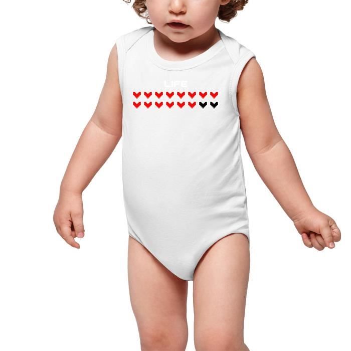 Body Bebe Sans Manches Blanc Parodie Jeux Video Pixel Pixel Design Life Body Bebe De Qualite Superieure De Taille 12 Mois Blanc Cdiscount Pret A Porter